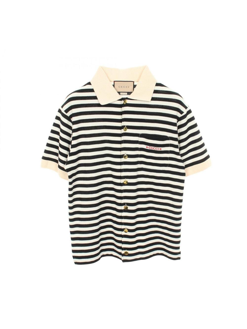 Gucci Logo Embroidered Striped Tops #277958G37B
